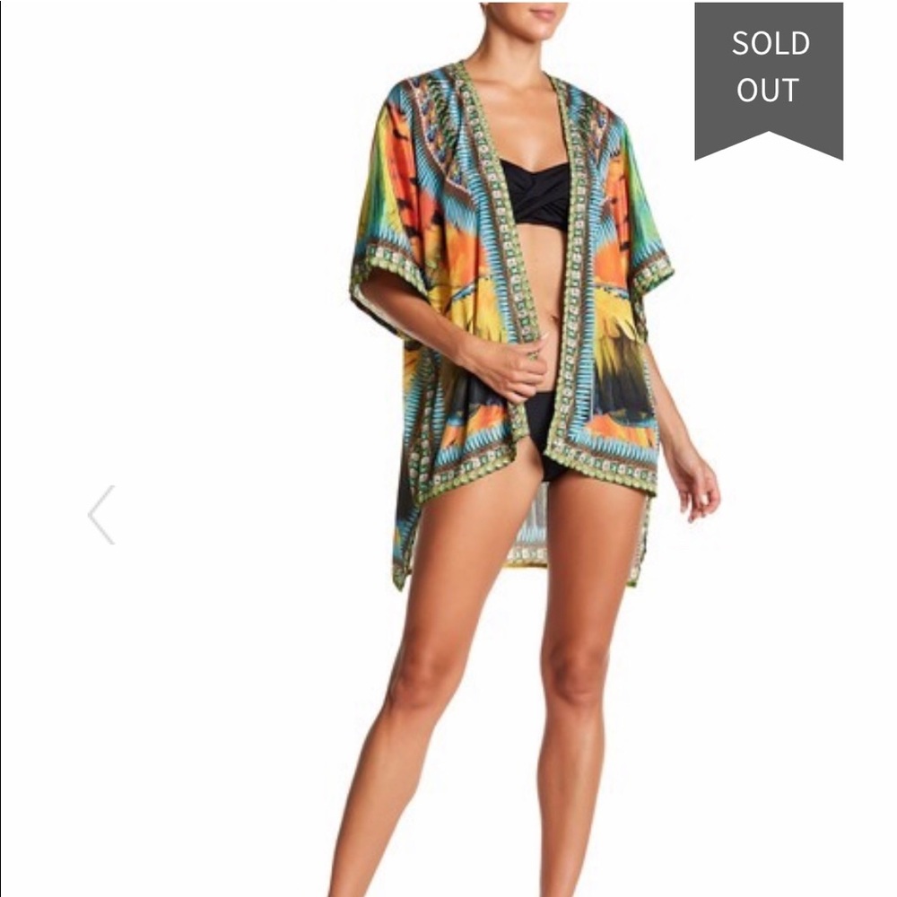 NWT La Moda Bedazzled Cover-Up Kimono